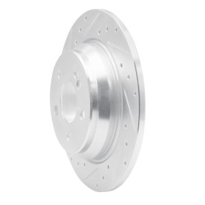 Mercedes-Benz S430 Brake Rotor (1) - Rear Left - R1 Concepts - Drilled & Slotted - Silver - `03-`06